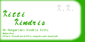 kitti kindris business card